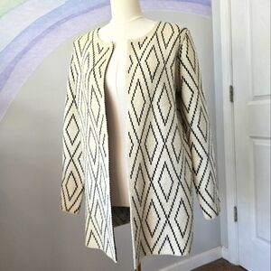 Oliver by Escio Anthropologie | Small | Creme & Black Diamond Cardigan